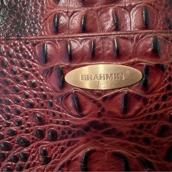 L
Brahmin Crocodile-Embossed Tote in Rich Burgundy - Picture 4 of 10